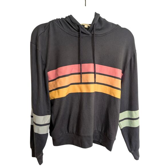 P.J. Salvage Women's Striped Pajama Hoodie Jogger Set Navy Blue Size XS - Picture 2 of 14